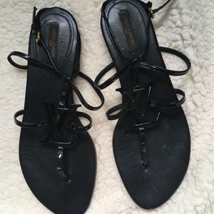 LV Logo Cage Sandals (Patent Leather)